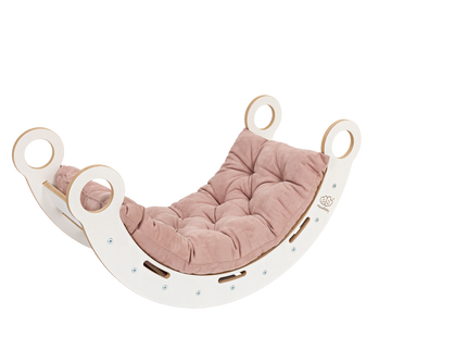 Witte Houten Droomwip met Kussen en Glijbaan - Groot-mercibeaucoupp.eu