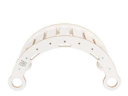 Witte houten droomwip met kussen en glijbaan - Medium-mercibeaucoupp.eu