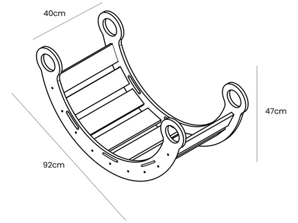 Witte houten droomwip met kussen en glijbaan - Medium-mercibeaucoupp.eu