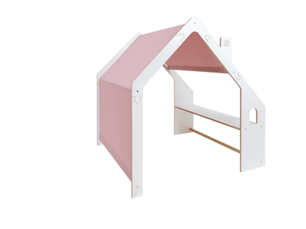 MeowBaby® Wit Houten Huis voor Kinderen - Roze Dak-mercibeaucoupp.eu