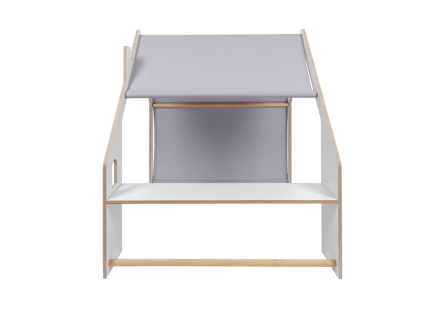 MeowBaby® Wit Houten Huisje voor Kinderen - Blauw Dak-mercibeaucoupp.eu