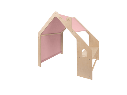 MeowBaby® Natuurlijk Houten Huis voor Kinderen - Roze Dak-mercibeaucoupp.eu