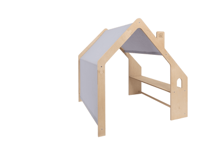 MeowBaby® Natuurlijk Houten Huis voor Kinderen - Blauw Dak-mercibeaucoupp.eu