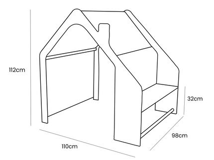 MeowBaby® Natuurlijk Houten Huis voor Kinderen - Blauw Dak-mercibeaucoupp.eu