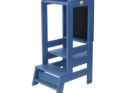 MeowBaby Houten Keukenhulpje voor Kinderen met Bord - Blauw-mercibeaucoupp.eu