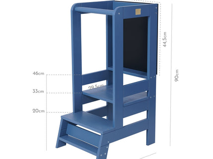 MeowBaby Houten Keukenhulpje voor Kinderen met Bord - Blauw-mercibeaucoupp.eu