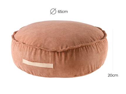 MeowBaby® Corduroy Pouf Rond - Design Zitmeubilair voor Kinderen - Brick-mercibeaucoupp.eu