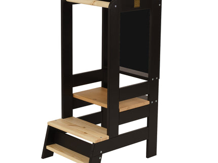 MeowBaby Houten Keukenhulp voor kinderen met bord - Zwart-mercibeaucoupp.eu