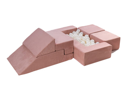 MeowBaby® Set Fluwelen Stenen - Multifunctionele Speeltuin voor Kinderen - Roze-mercibeaucoupp.eu