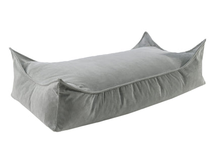 MeowBaby® Poef voor kinderen, rechthoekig, ribfluweel - Grijs-mercibeaucoupp.eu