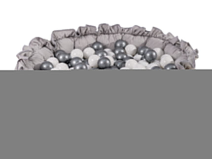 MeowBaby® Bloemen Speeltapijt met Ballenkuil - Grijs en Wit-mercibeaucoupp.eu