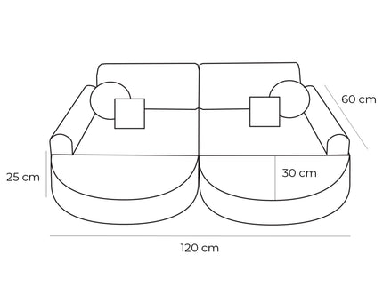 Modulaire kinderbank medium - Boucle Wit Plus-mercibeaucoupp.eu