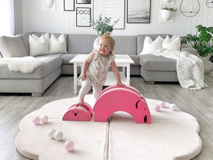 Speeltapijt voor kinderen - Wolkvormig roze fluweel-mercibeaucoupp.eu
