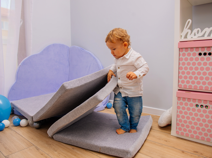Speeltapijt voor kinderen - Vierkant lichtgrijs fluweel-mercibeaucoupp.eu