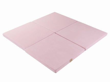 Speeltapijt voor kinderen - Vierkant lichtroze fluweel-mercibeaucoupp.eu