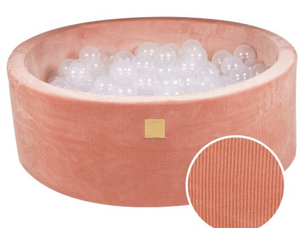 Ronde ballenbak met 200 doorschijnende ballen, 90x30cm - Abrikoos Fluweel-mercibeaucoupp.eu