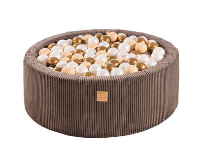 Ronde ballenbak met 200 wit/koper ballen, 90x30cm - Esthetisch Bruin-mercibeaucoupp.eu