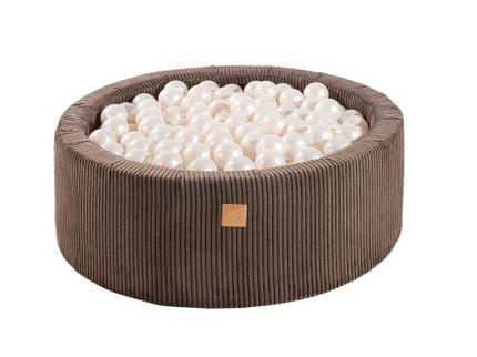 Ronde ballenbak met 200 witte ballen, 90x30cm - Esthetisch Bruin-mercibeaucoupp.eu