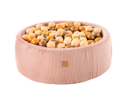 Ronde ballenbak met 200 oranje/koper ballen, 90x30cm - Esthetisch Roze-mercibeaucoupp.eu