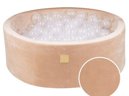 Ronde ballenbak met 200 doorschijnende ballen, 90x30cm - Zandvelours-mercibeaucoupp.eu