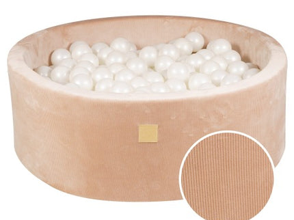 Ronde ballenbak met 200 witte ballen, 90x30cm - Zandvelours-mercibeaucoupp.eu