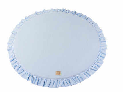 Rond speelkleed met volant - babyblauw fluweel-mercibeaucoupp.eu