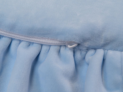 Rond speelkleed met volant - babyblauw fluweel-mercibeaucoupp.eu