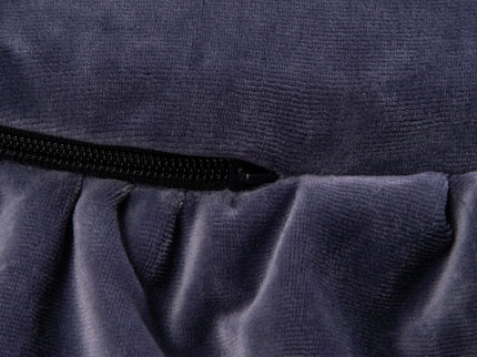 Rond speelkleed met franje - Blauw-grijs fluweel-mercibeaucoupp.eu