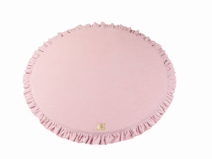 Ronde speelmat met franje - roze fluweel-mercibeaucoupp.eu