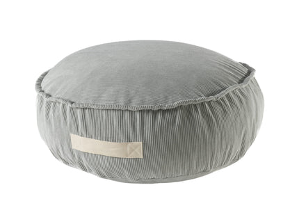 MeowBaby® Corduroy Poef Rond - Design Zitmeubilair voor Kinderen - Grijs-mercibeaucoupp.eu