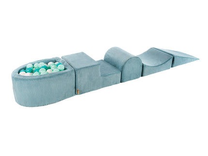 MeowBaby® Speelset met kleine ballenbak - Turquoise & Turquoise/Wit/Mint-mercibeaucoupp.eu