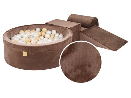 MeowBaby®-speelset met ballenbak en 3 elementen - Bruin-mercibeaucoupp.eu
