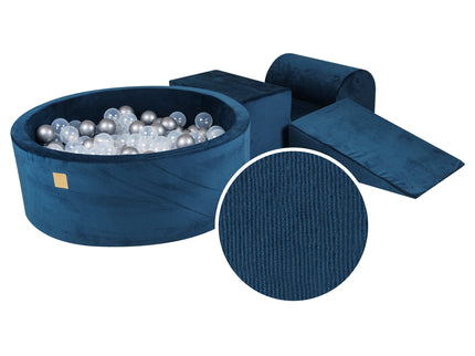 MeowBaby® Speelset met ballenbak en 3 elementen - Blauw marine-mercibeaucoupp.eu