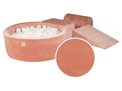 MeowBaby® Speelset met ballenbak en 3 elementen - Abrikoos-mercibeaucoupp.eu