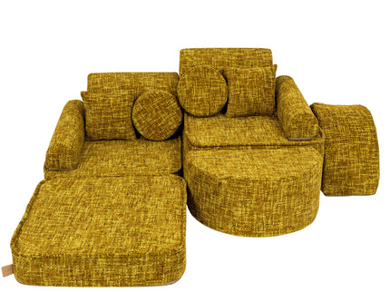 Medium Modulaire Bank voor Kinderen - Tangle Honing Mosterd Plus-mercibeaucoupp.eu