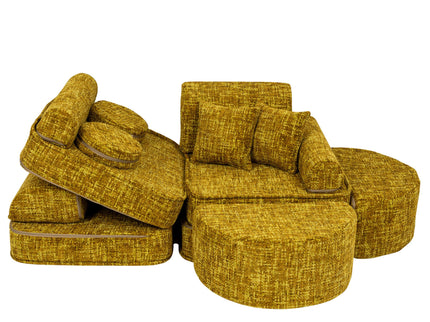 Medium Modulaire Bank voor Kinderen - Tangle Honing Mosterd Plus-mercibeaucoupp.eu