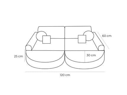 Medium Modulaire Bank voor Kinderen - Tangle Honing Mosterd Plus-mercibeaucoupp.eu