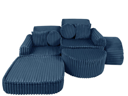Modulaire kinderbank medium - Churros Blauw Plus-mercibeaucoupp.eu