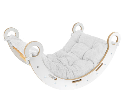 Knusse schommelstoel voor kinderen - Wit kussen-mercibeaucoupp.eu