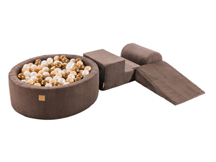 MeowBaby® Speelset met Ballenbak - Bruin, Goud & Witte Parel-mercibeaucoupp.eu