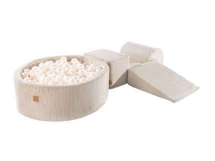 MeowBaby® Speelset met Ballenkuil - Ecru & Witte Parel-mercibeaucoupp.eu
