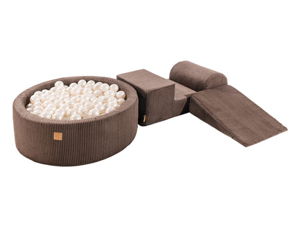 MeowBaby® Speelset met Ballenkuil - Bruin & Witte Parel-mercibeaucoupp.eu
