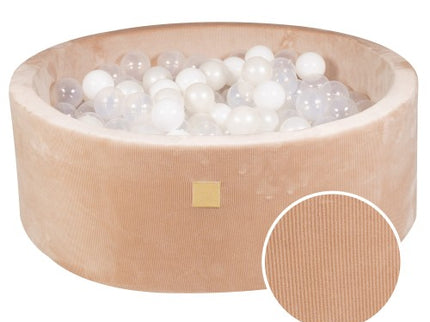 Ronde ballenbak met 200 witte/doorschijnende ballen, 90x30cm - Zandvelours-mercibeaucoupp.eu