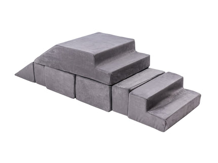 MeowBaby® Velvet Bricks Set - Multifunctional Playground for Children - Grey
