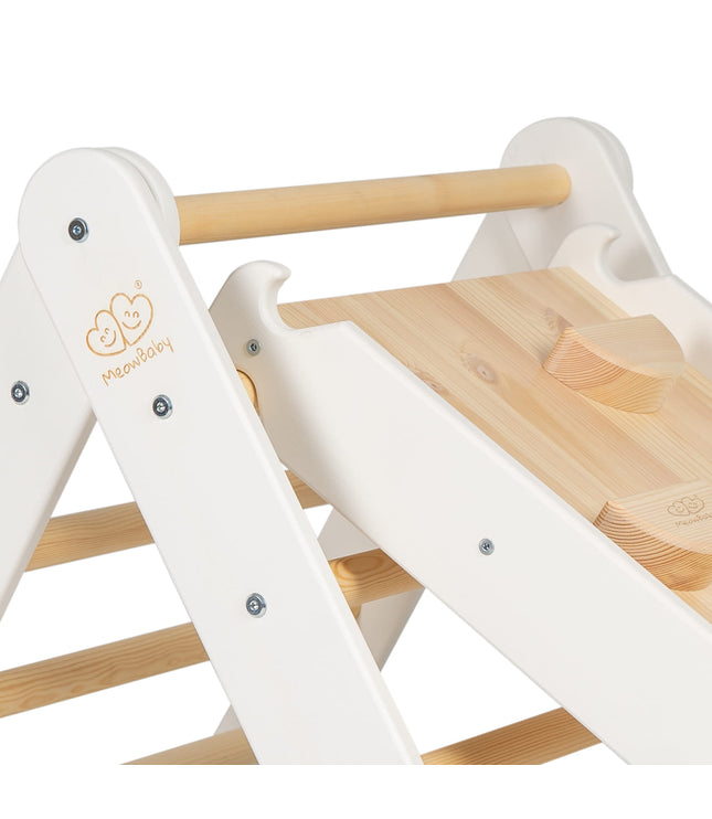 Ladder With a Slide-Climbing Wall - White