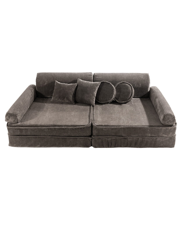 Grote Modulaire Kinderbank - Premium Corduroy Bruin-mercibeaucoupp.eu