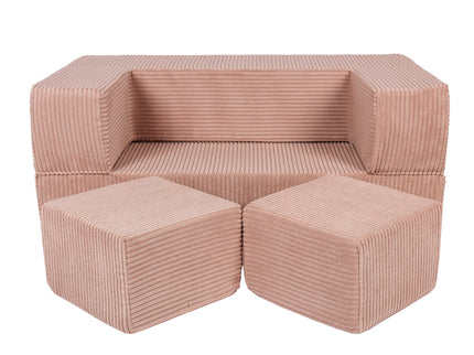 MeowBaby® Soft Velvet Cube Sofa - Powder Pink