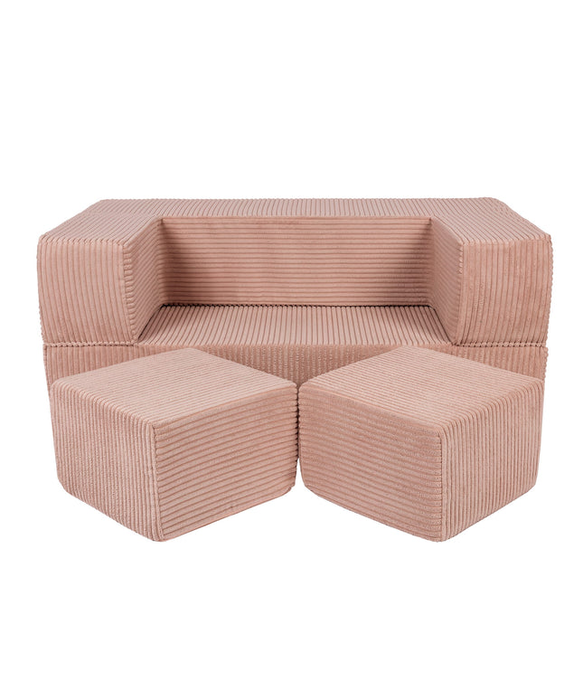 MeowBaby® Zachte Fluwelen Kubus Sofa - Poederroze-mercibeaucoupp.eu