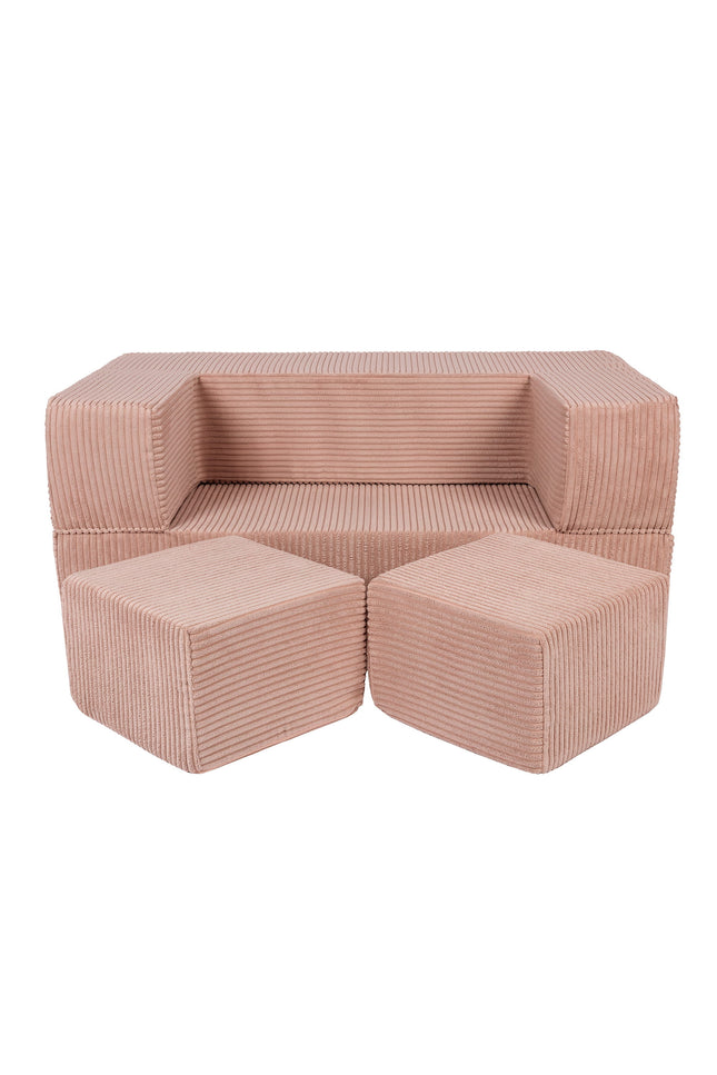 MeowBaby® Zachte Fluwelen Kubus Sofa - Poederroze-mercibeaucoupp.eu