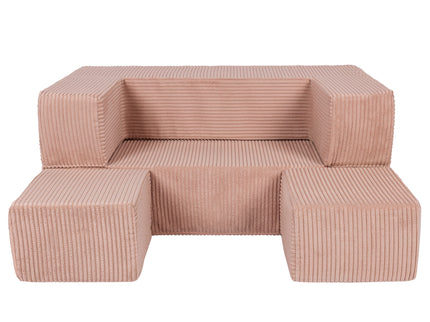 MeowBaby® Soft Velvet Cube Sofa - Powder Pink